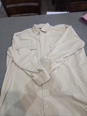 Men's Casual Long-Sleeve Button-Down Shirt - Cream